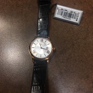 Womens leather band guess watch